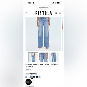 Pistola Women's High Rise Ultra Wide Leg Jeans Lana Light Blue 24